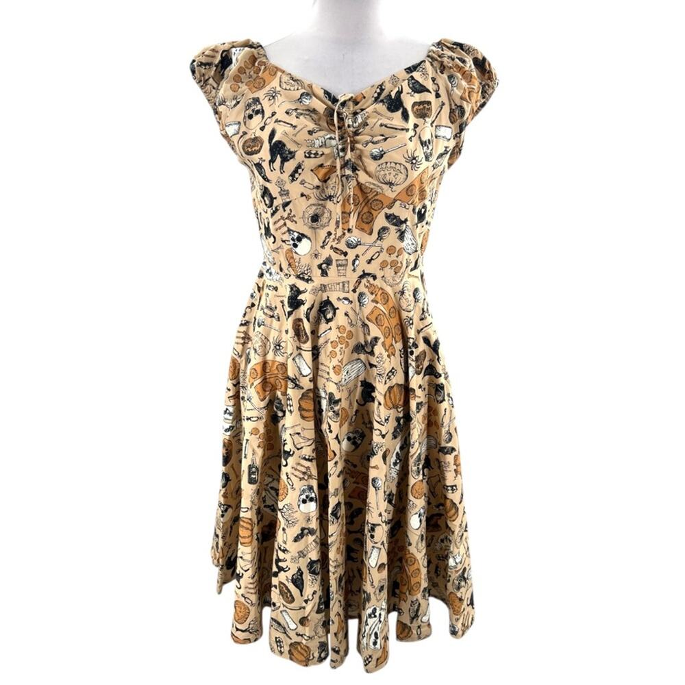 Unique Vintage Magnolia Place Halloween Retro Rockabilly Swing Dress Sz L - Picture 3 of 7